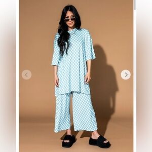 Lex Ribbed Checkerboard Playsuit